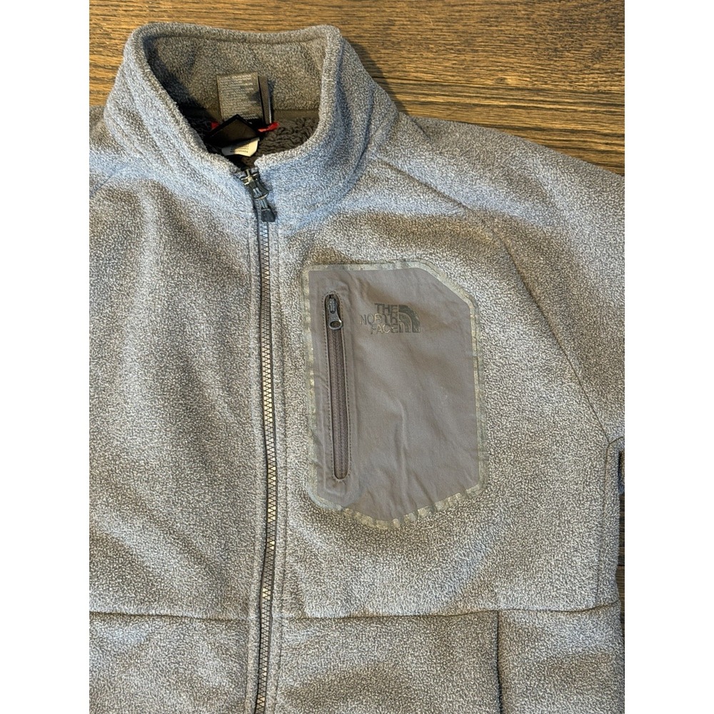 The North Face Chimborazo Gray Full Zip Fleece Sherpa Lined Jacket Men Medium